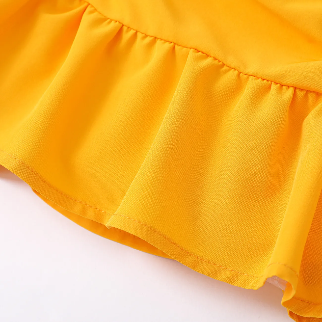 Kinder Mädchen Rüschenrand Unifarben Röcke gelb big image 1