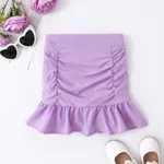 Sweet Ruffle Edge Skirt for Girls - Polyester Spandex Blend - 1 Piece - Regular Fit - Kid's Skirt Cl Purple