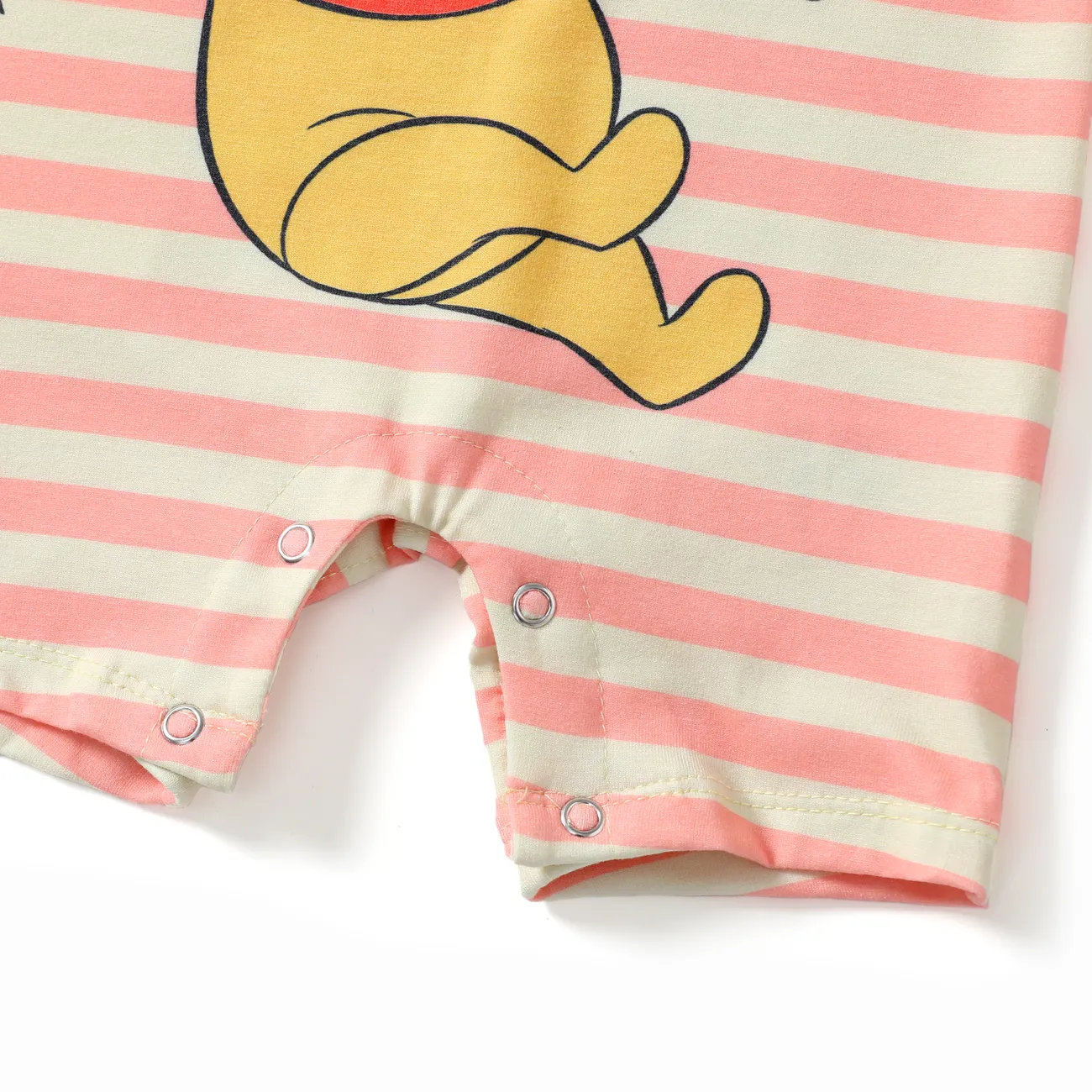 Disney Winnie the Pooh Baby Girls/Boys 1pc Naia™ Character Stripe Print Short-sleeve Romper  Lightorangepowder big image 1
