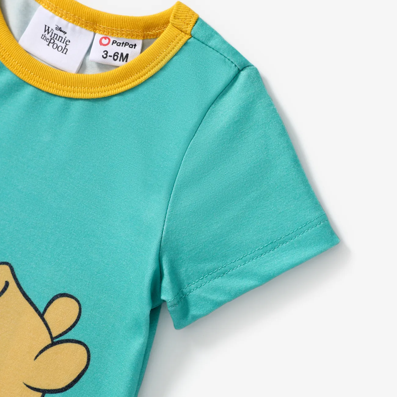 Disney Winnie the Pooh Baby Girls/Boys 1pc Naia™ Character Stripe Print Short-sleeve Romper  Green big image 1
