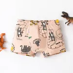 Childlike Animal Pattern Cotton Tight Boy Underwear Set Khaki