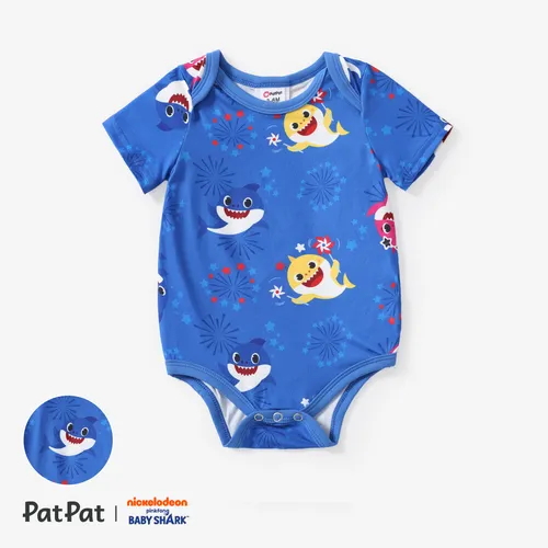 Baby Shark Baby Boys/Girls 1pc Independence Day Firework Print Romper