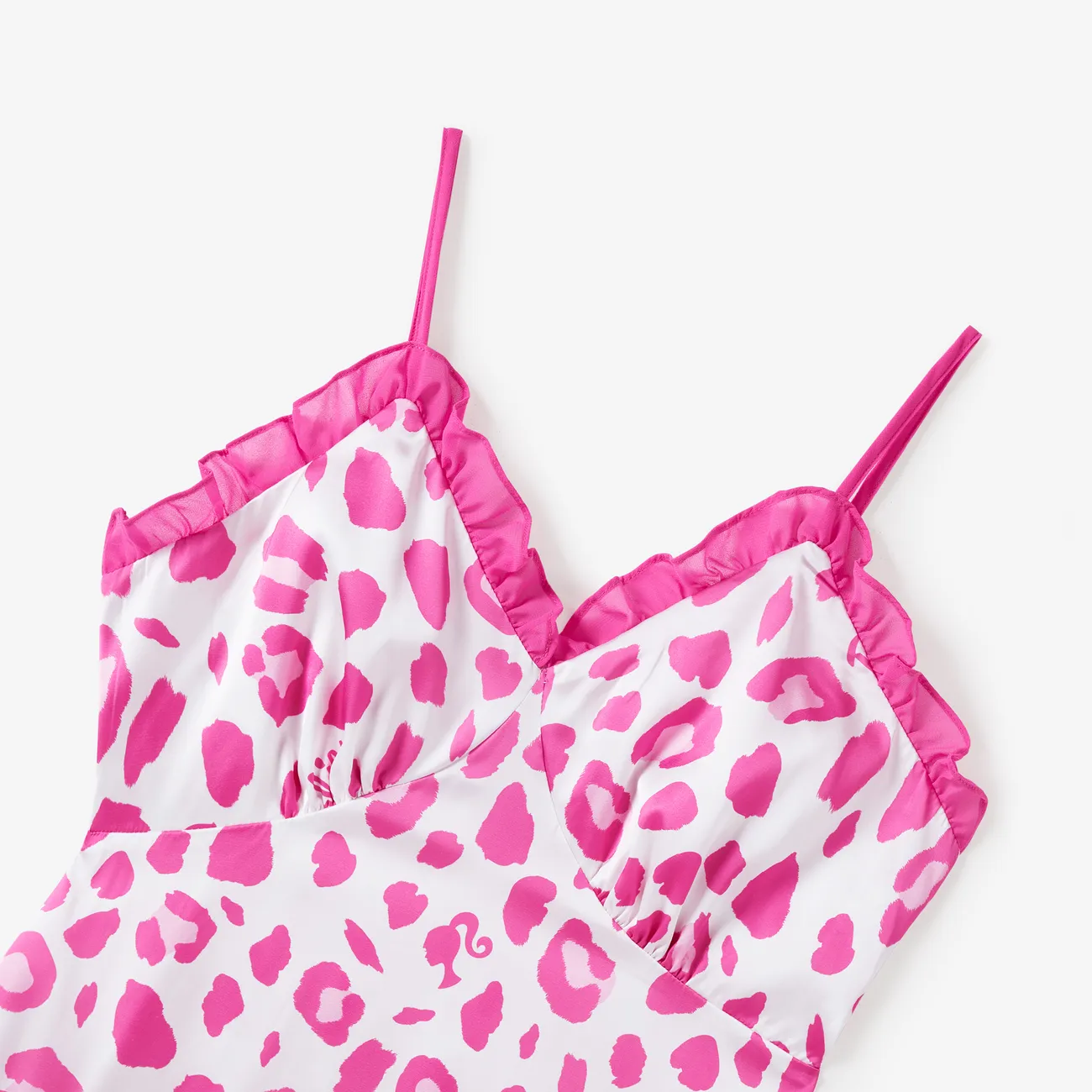 Barbie Mommy and Me Pink Leopard Print Ruffled Sleeveless Dress/Loungewear  Pink big image 1