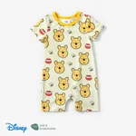 Disney Winnie the Pooh Baby Girls/Boys 1pc Naia™ Character Stripe Print Short-sleeve Romper  Yellow