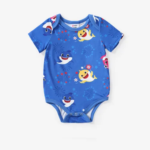 Baby Shark Baby Boys/Girls 1pc Independence Day Firework Print Romper