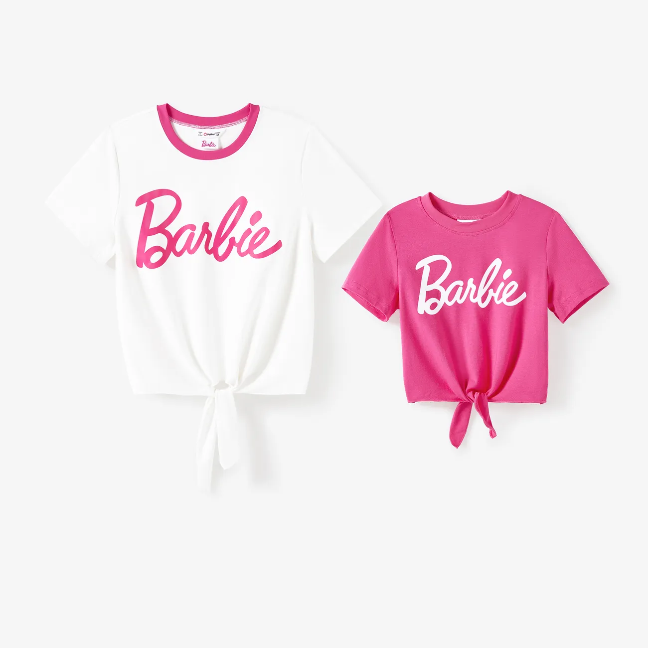 Barbie Mommy and Me Cotton Sporty Classic Barbie Letter Knot T-shirt Roseo big image 1