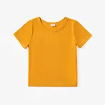 Criança Menino Básico Manga curta T-shirts Amarelo