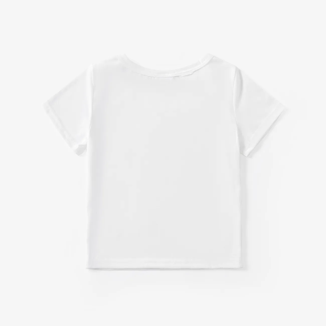 Toddler Boy Casual Solid Color Short-sleeve Tee White big image 1