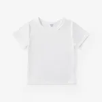 Toddler Boy Casual Solid Color Short-sleeve Tee White
