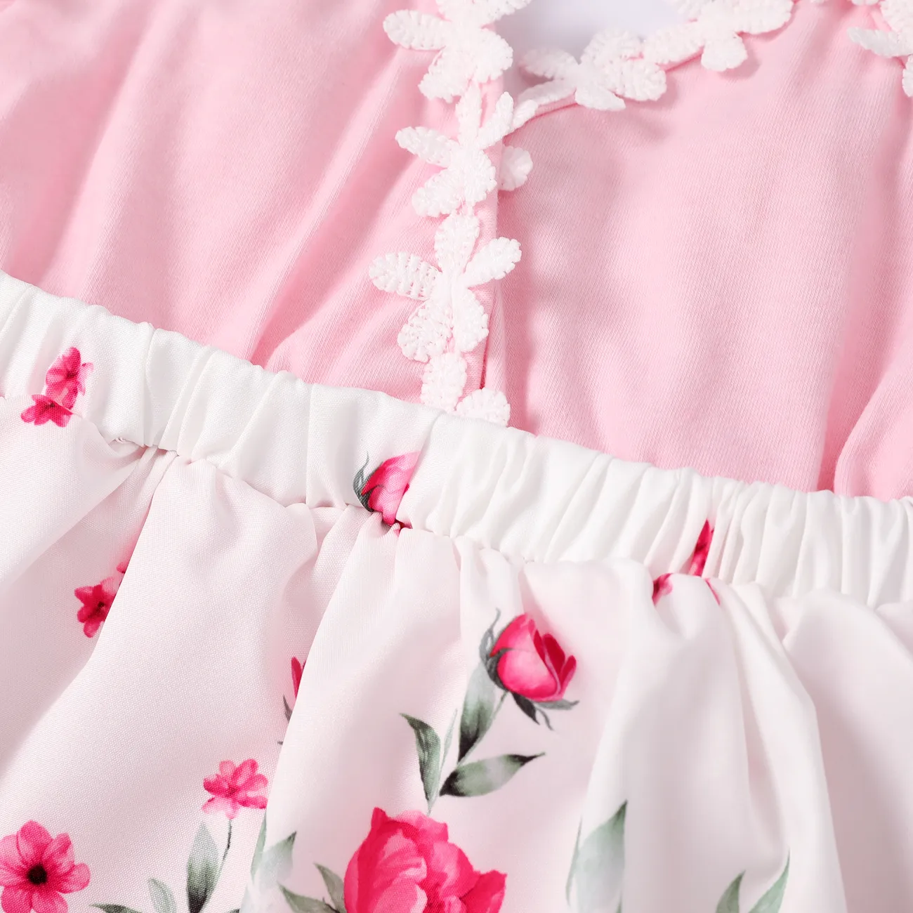 3 Stück Baby Spitze Zerbrochene Blume Süß Tanktop Kostümrock rosa big image 1