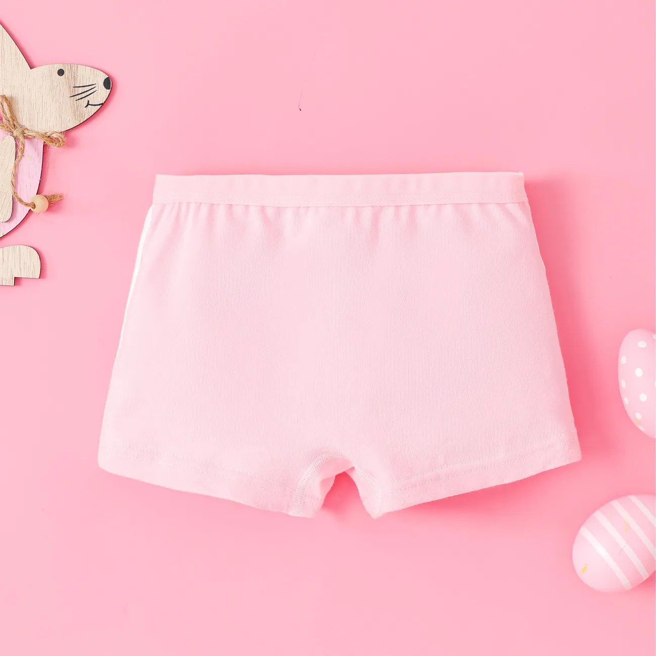 Ensemble de sous-vêtements serrés à motif animal enfantin pour filles (1pc), matériau coton-chlorofibre Rose big image 1