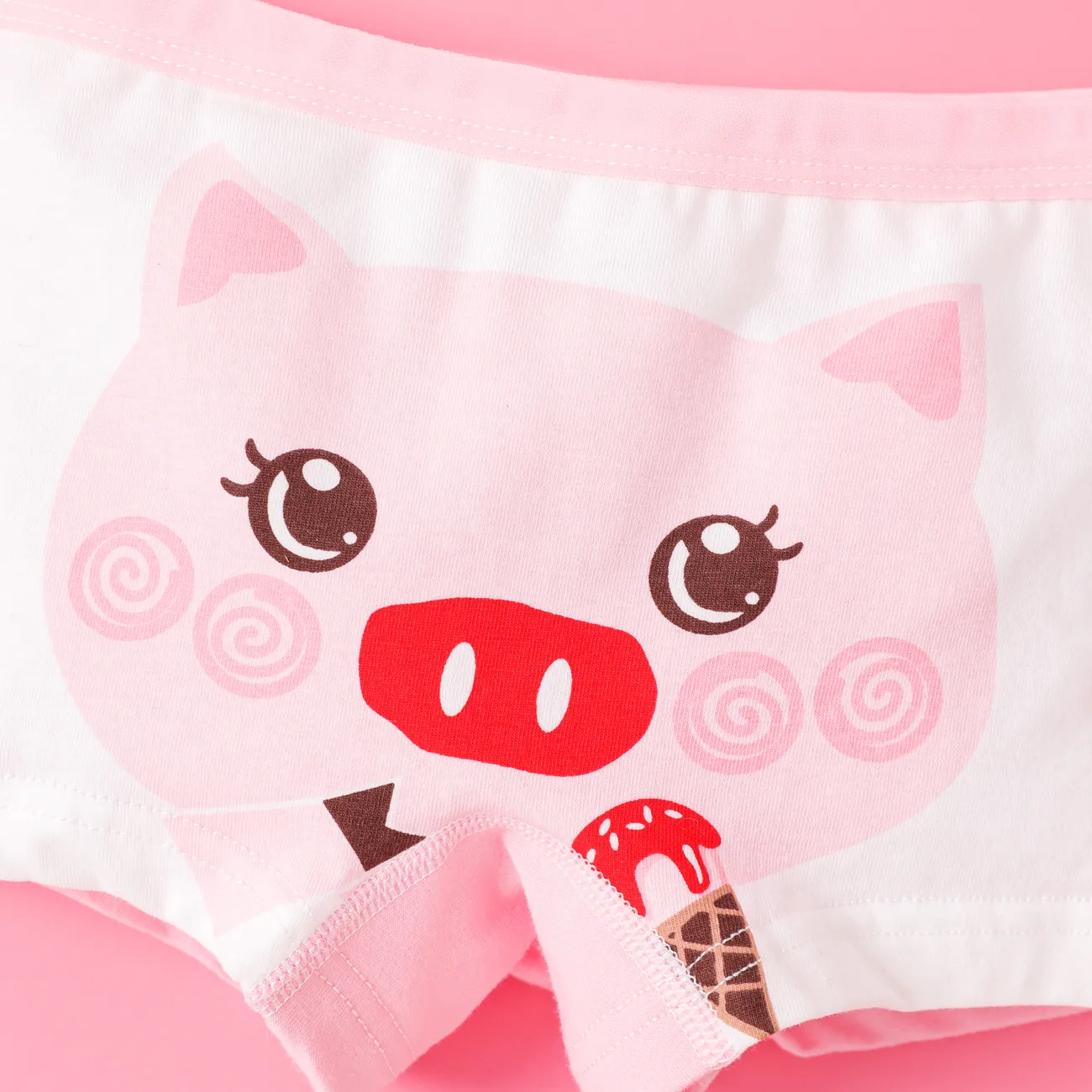 Childlike Animal Pattern Tight Underwear Set for Girls (1pc), Cotton-Chlorofibre Material Pink big image 1