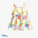 Disney Stitch Baby Girls 1pc Tropical Flower Print Ruffle Sleeveless Dress Yellow