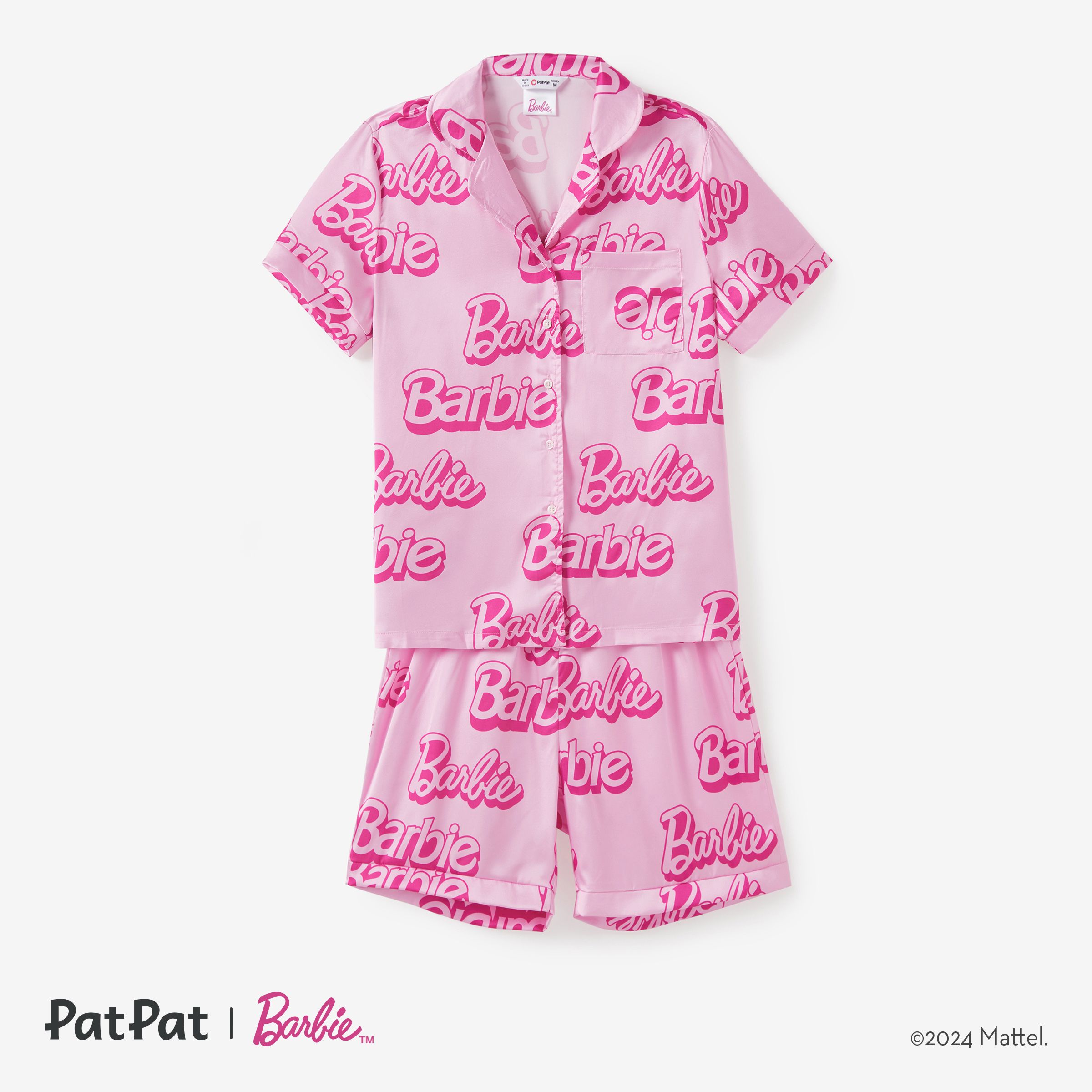 Barbie Mommy and Me Pink Classic Barbie Letter Loungewear