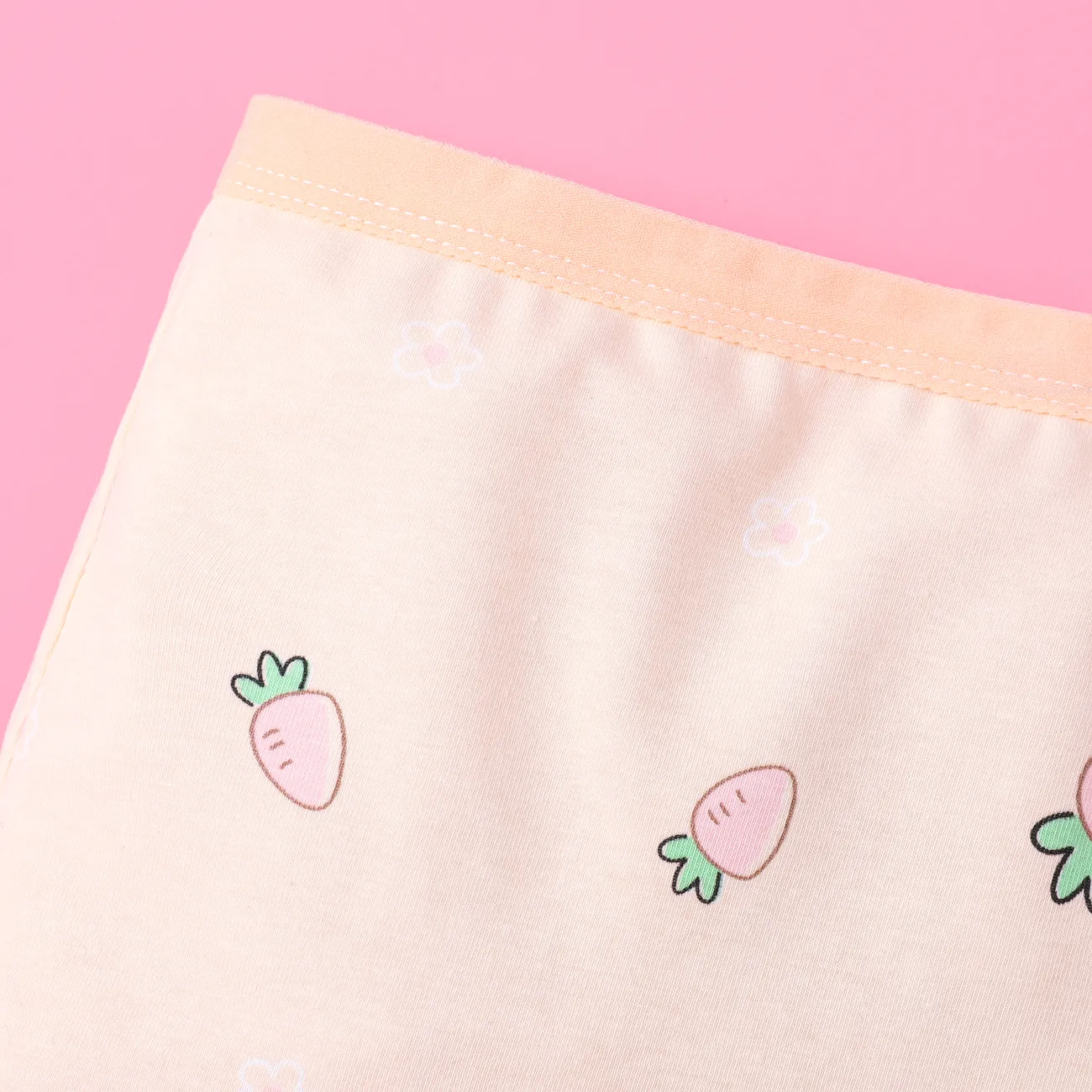 Fruits et légumes enfantins 4pcs sous-vêtements serrés en coton pour les filles Rose big image 1