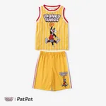 Looney Tunes Toddler/Kid Boys 2pcs Character Basketball Striped Tank Top with Shorts Sporty Set Yellow