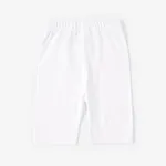 Pantalones cortos de algodón de color sólido para niña pequeña/niña Blanco
