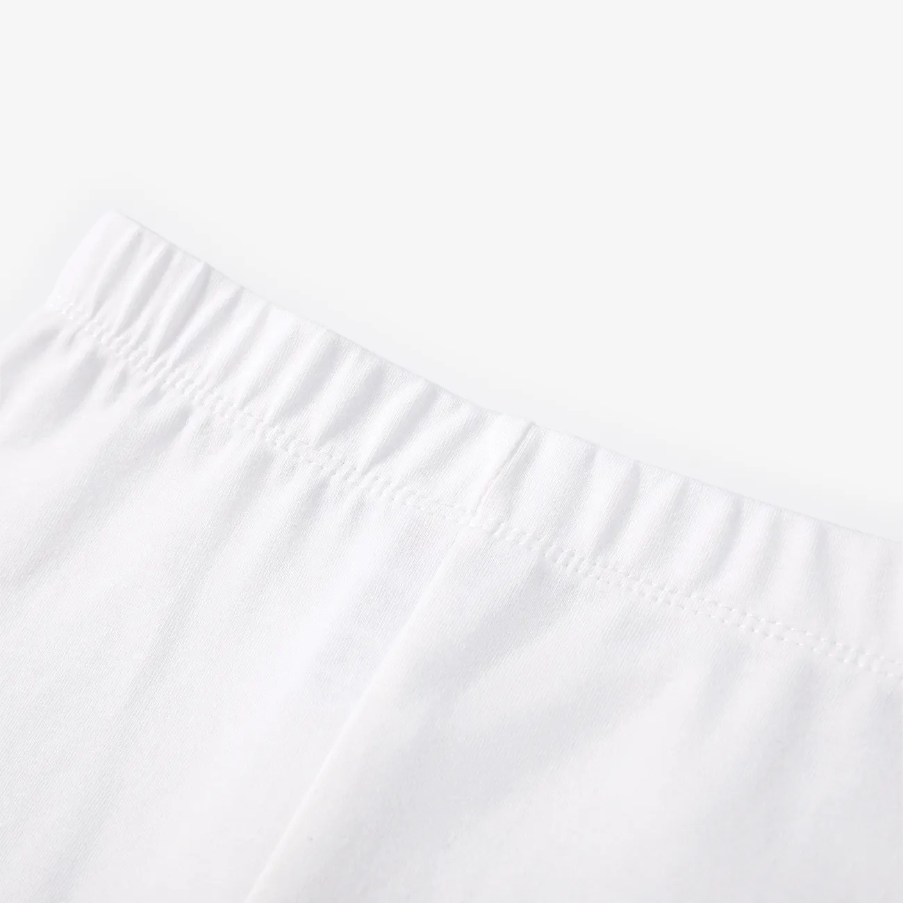 幼兒/兒童女孩純色棉質緊身褲短褲 白色 big image 1