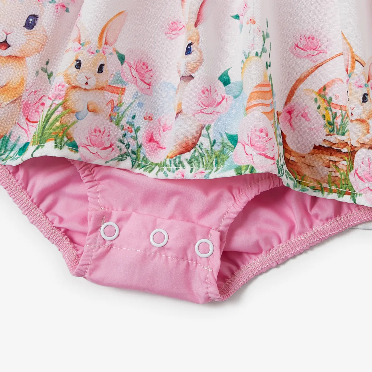 嬰兒 女 背心 兔仔 甜美 背心 連身衣 粉色 big image 1