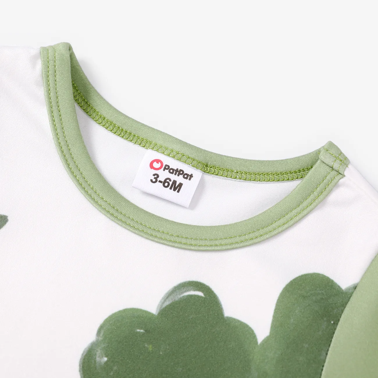 Bébé Unisexe Couture de tissus Animaux Enfantin Manches courtes Barboteuses Vert big image 1