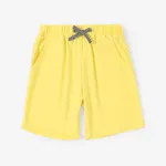 Kid's Boy Loose Bandage Ice-cool Beach Shorts Yellow