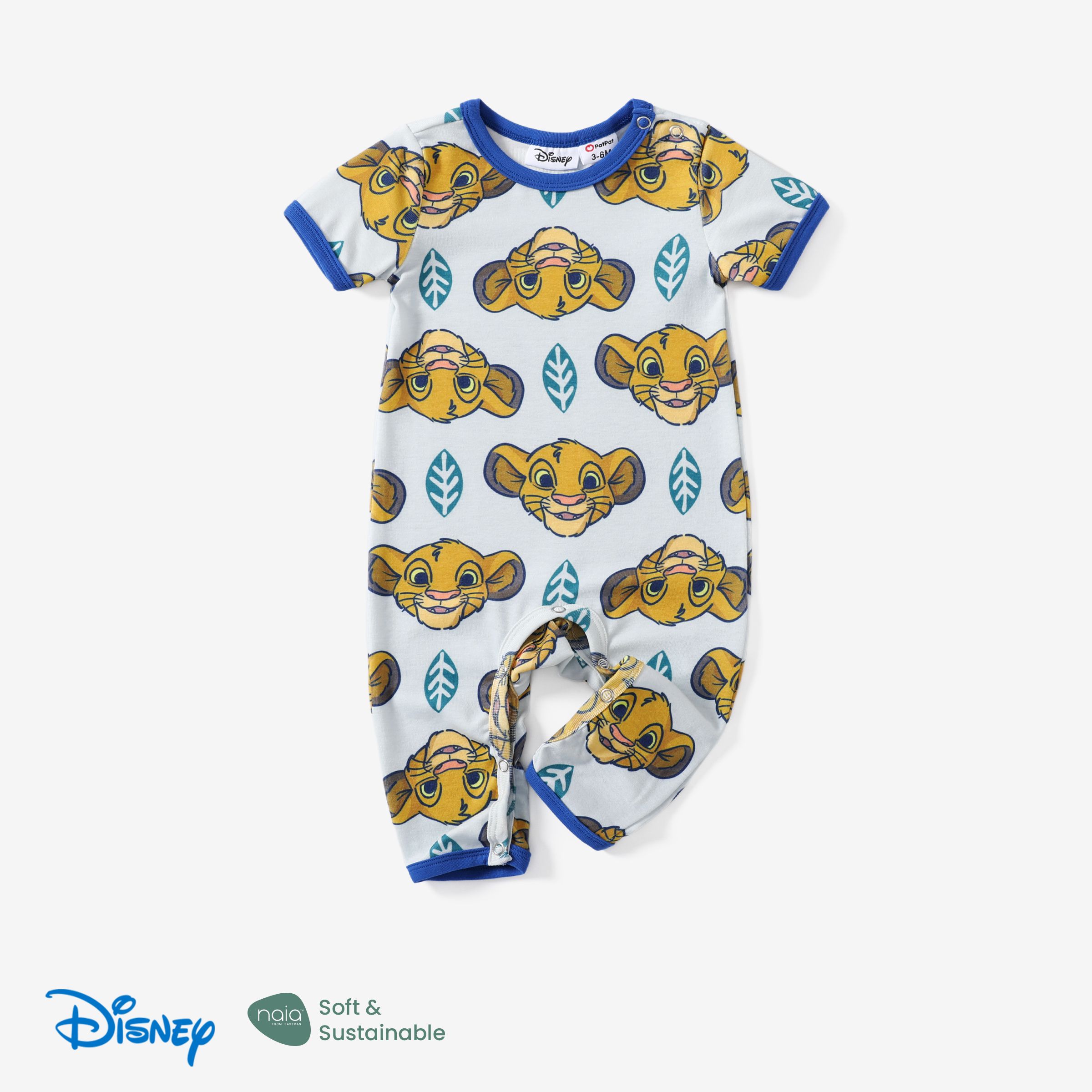 Disney Lion King Baby Boys/Girls Simba 1pc Naia™ Character All-over Print 短袖連體褲