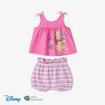 Disney Winnie the Pooth Baby Girls 2pcs Naia™ Character Floral Print Sleeveless Bow tie Top with Stripe Shorts Set  Pink