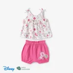 Disney Winnie the Pooth Baby Girls 2pcs Naia™ Character Floral Print Sleeveless Bow tie Top with Stripe Shorts Set  White