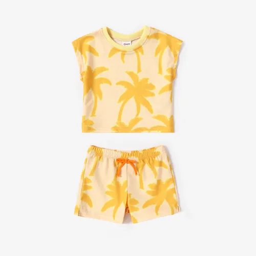 Baby Junge/Mädchen 2-teiliges modisches Batik-Tanktop- und Shorts-Set