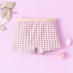 Geometric Pattern Cotton Girl Tight 1pcs Underwear Set - Childlike Style PLAID
