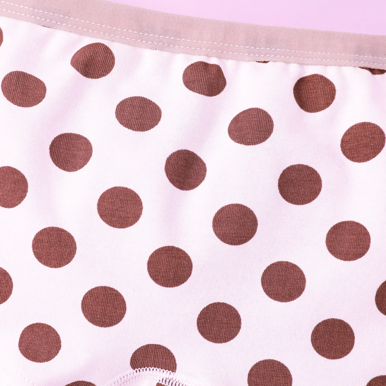 Geometric Pattern Cotton Girl Tight 1pcs Underwear Set - Childlike Style White big image 1