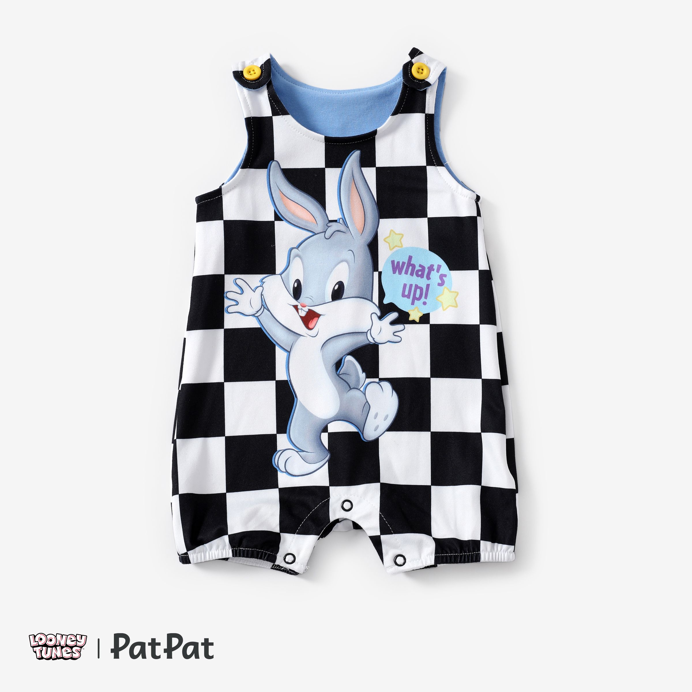 

Looney Tunes Baby Boys/Girls 1pc Grid/Houndstooth Character Print Sleeveless Romper
