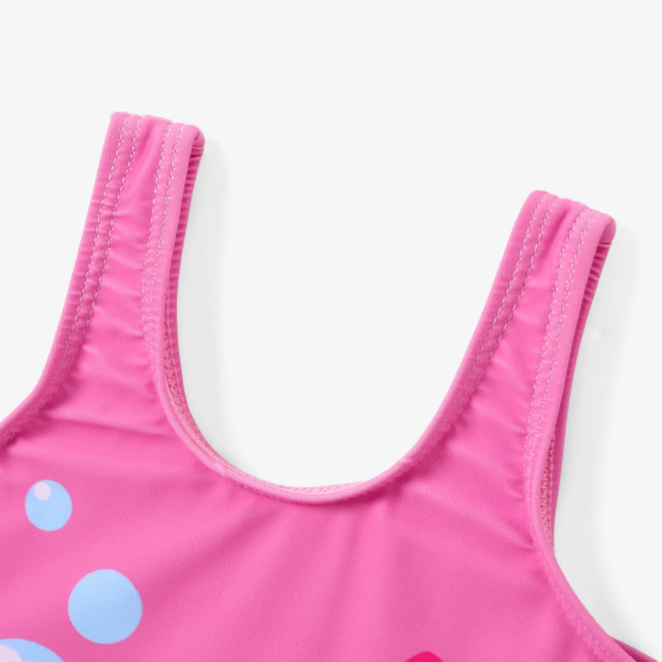 Baby Girl's Childlike Animal Pattern Swimsuit with Hanging Strap Pink big image 1