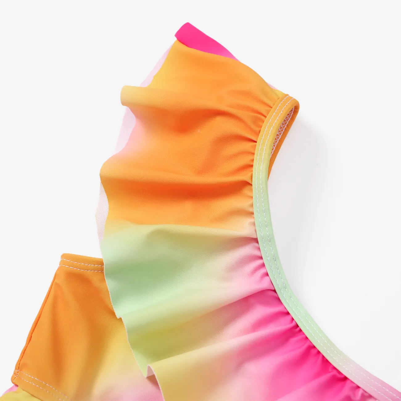  Kid Girl Sweet Ruffle Edge Swimsuit Multi-color big image 1