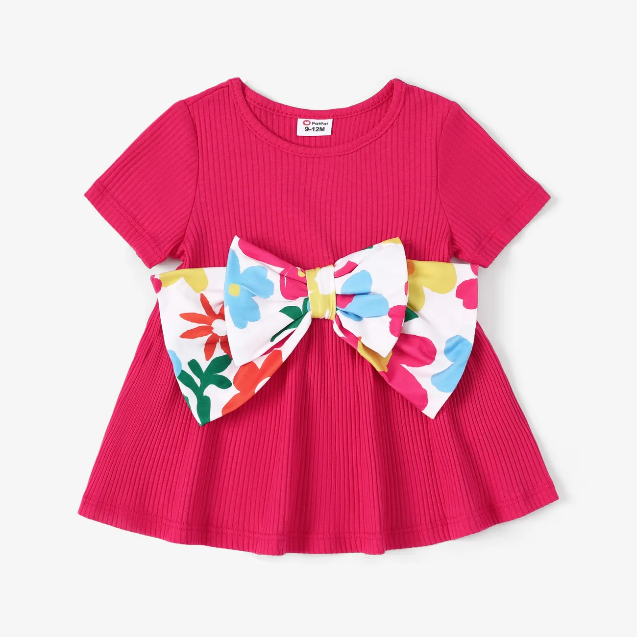2件 嬰兒 女 立體造型 甜美 短袖 嬰兒套裝 玫瑰 big image 1