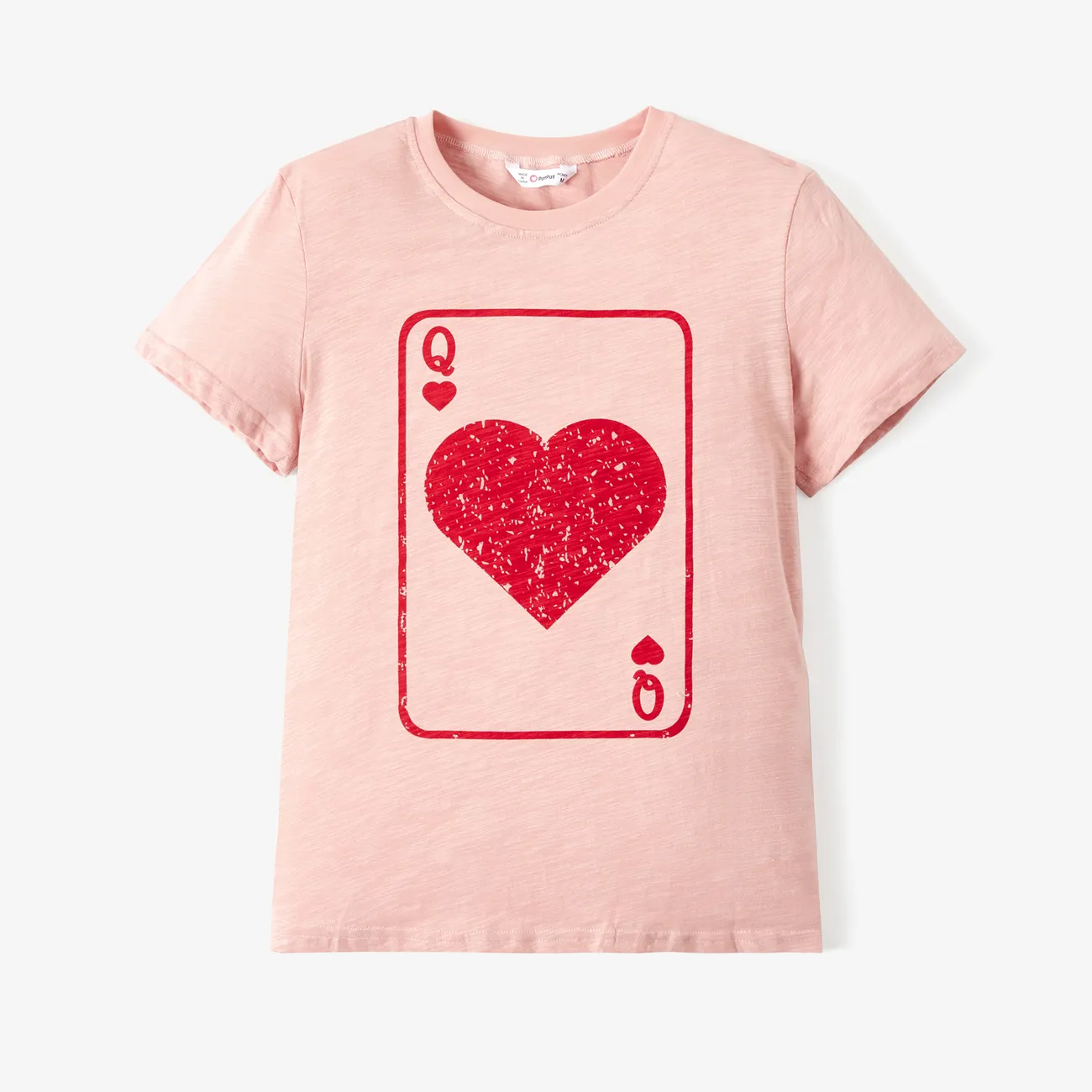Family Matching Fun Card Deck Design Cotton Short Sleeves Graphic Tee MultiColour big image 1