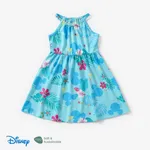 Disney Mickey and Friends Niño pequeño Chica Cuello halter Infantil Plantas y flores tropicales Vestidos azul verde