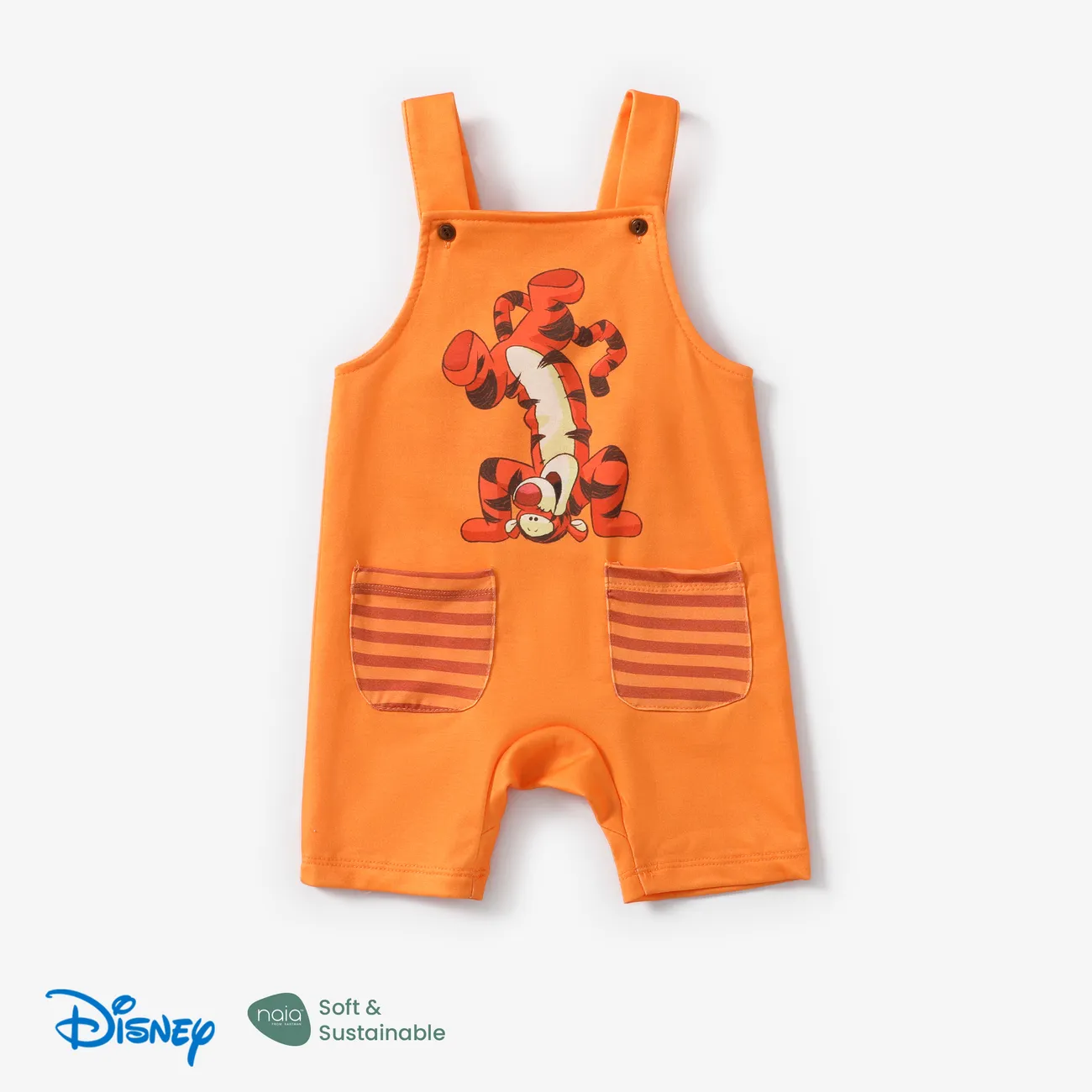 Disney Winnie the Pooh 2件 嬰兒 中性 童趣 短袖 嬰兒套裝 橙白 big image 1