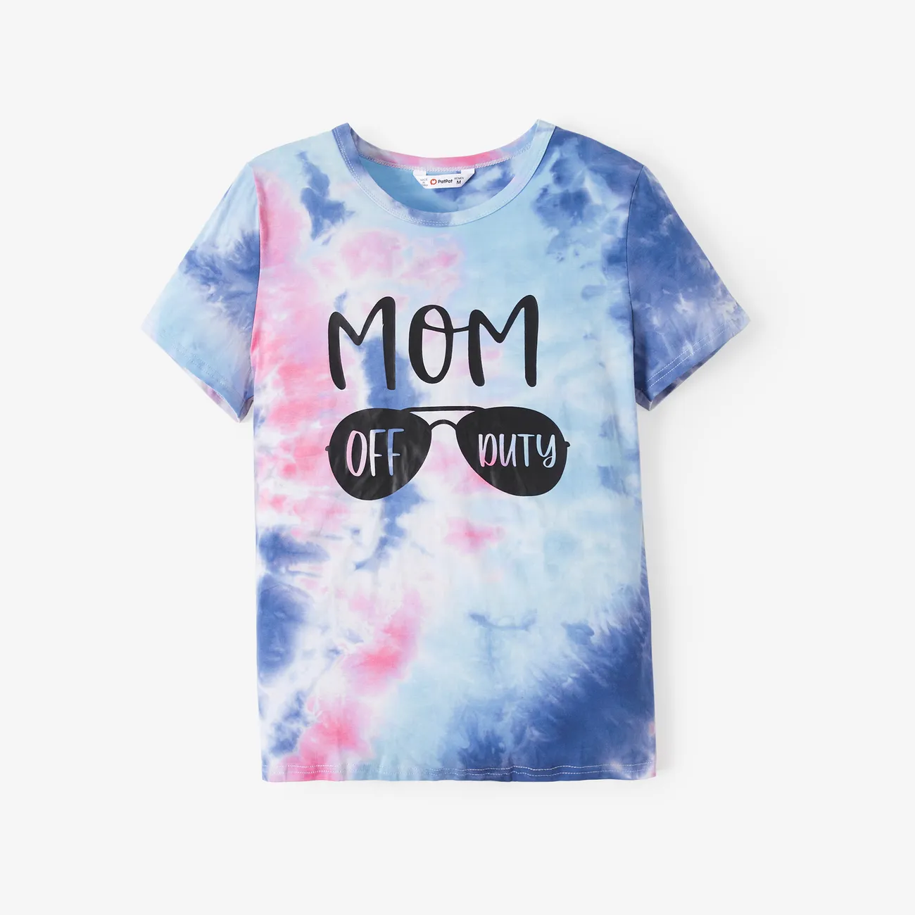 Family Matching Tie-Dye Sunglasses Pattern Short Sleeves Tops Colorful big image 1
