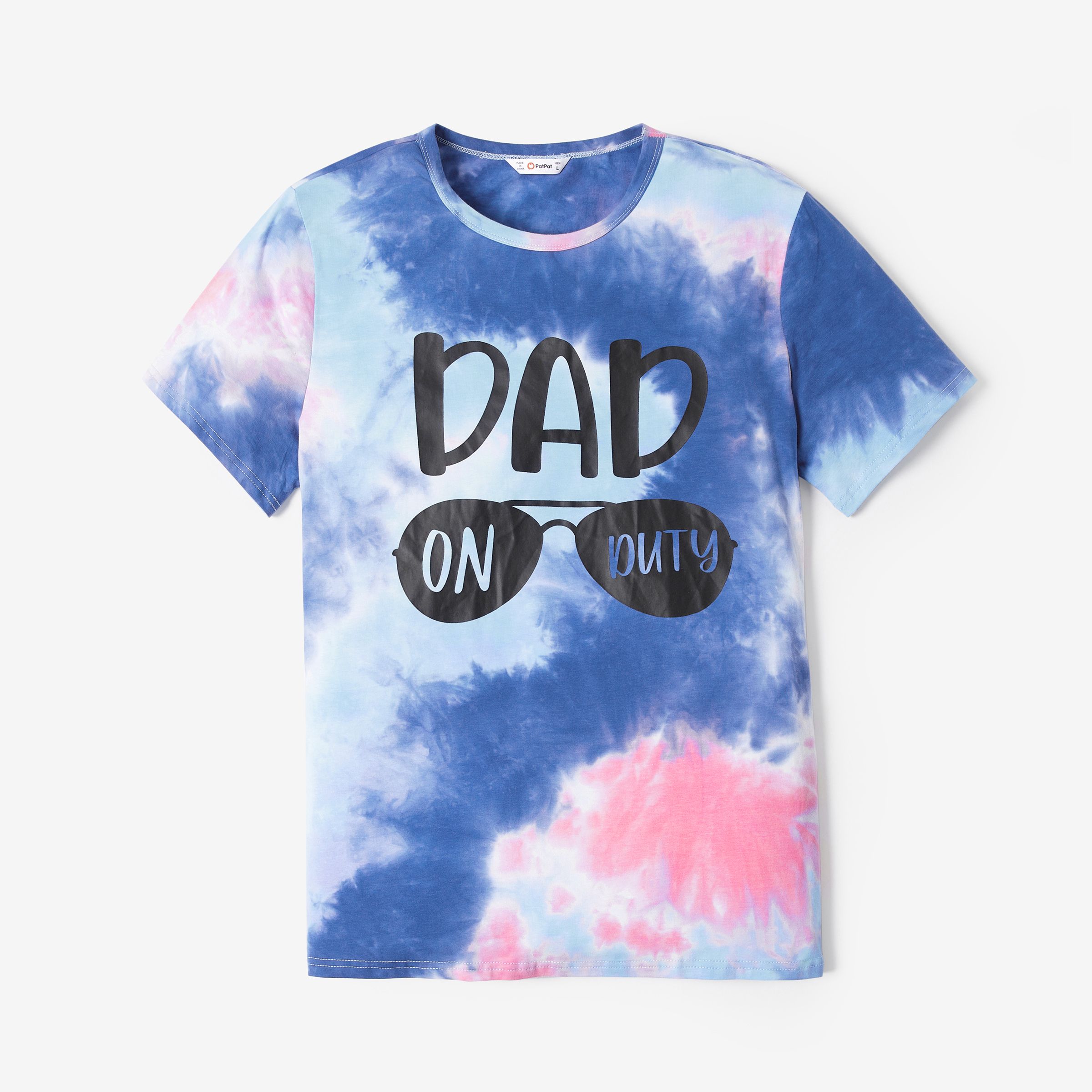 Family Matching Dye-Tie Sunglasses Pattern Short Sleeves Tops