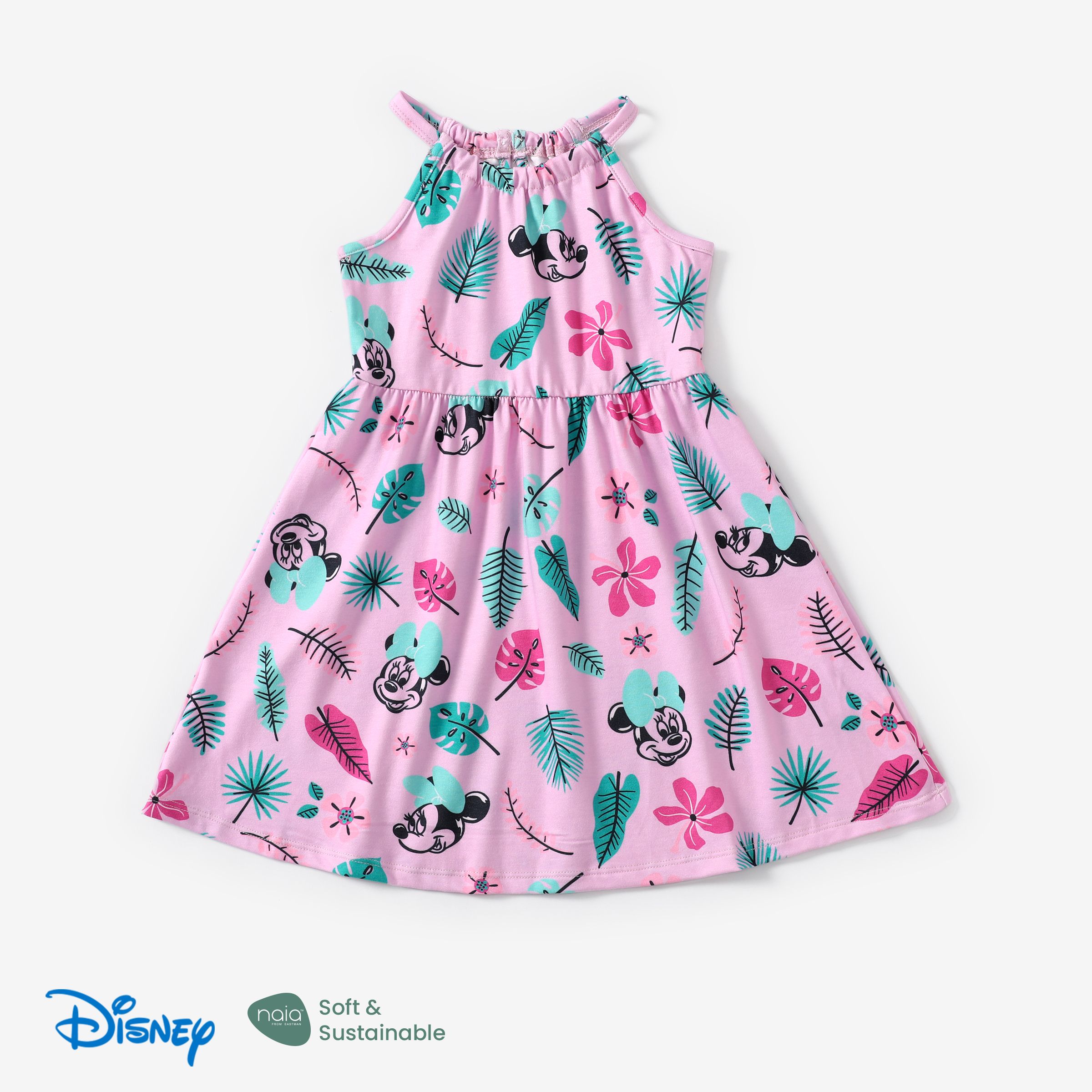 

Disney Mickey and Friends Toddler Gilrs 1pc Naia™ Floral Character Print Halter Dress