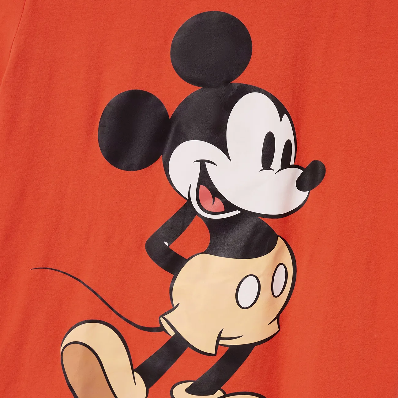 Disney Mickey and Friends Family Matching Cotton Grid/Houndstooth Character Print Tee/Sleeveless Dress Orange big image 1