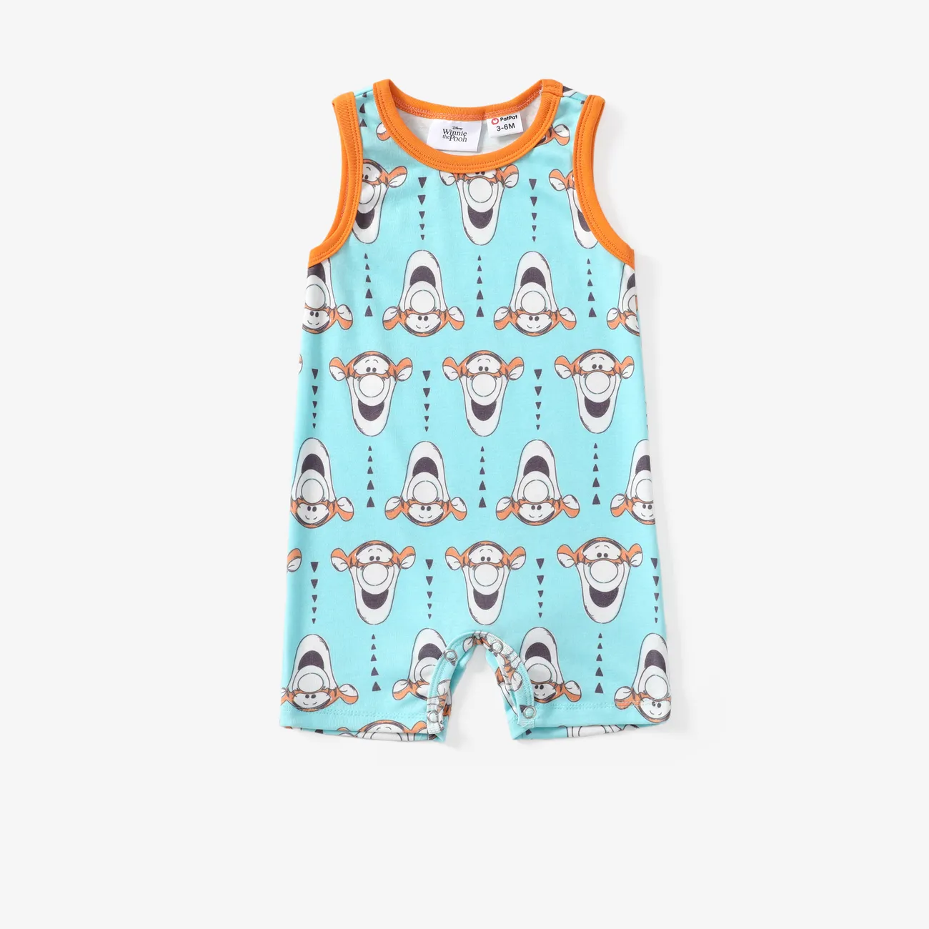Disney Winnie the Pooh Baby Boys/Girls 1pc Naia™ Character All-over Print Short-sleeve Romper BlueGreen big image 1