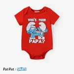 The Smurfs Baby Boys 1pc Cotton Character Stripe Print Short-sleeve Romper Red