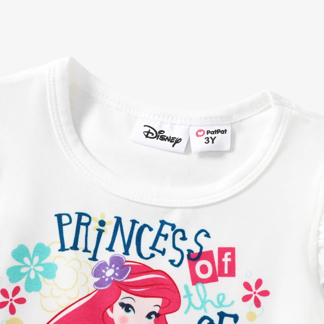 Disney Princess 2件 小童 女 荷葉邊 童趣 t 卹套裝 白色 big image 1
