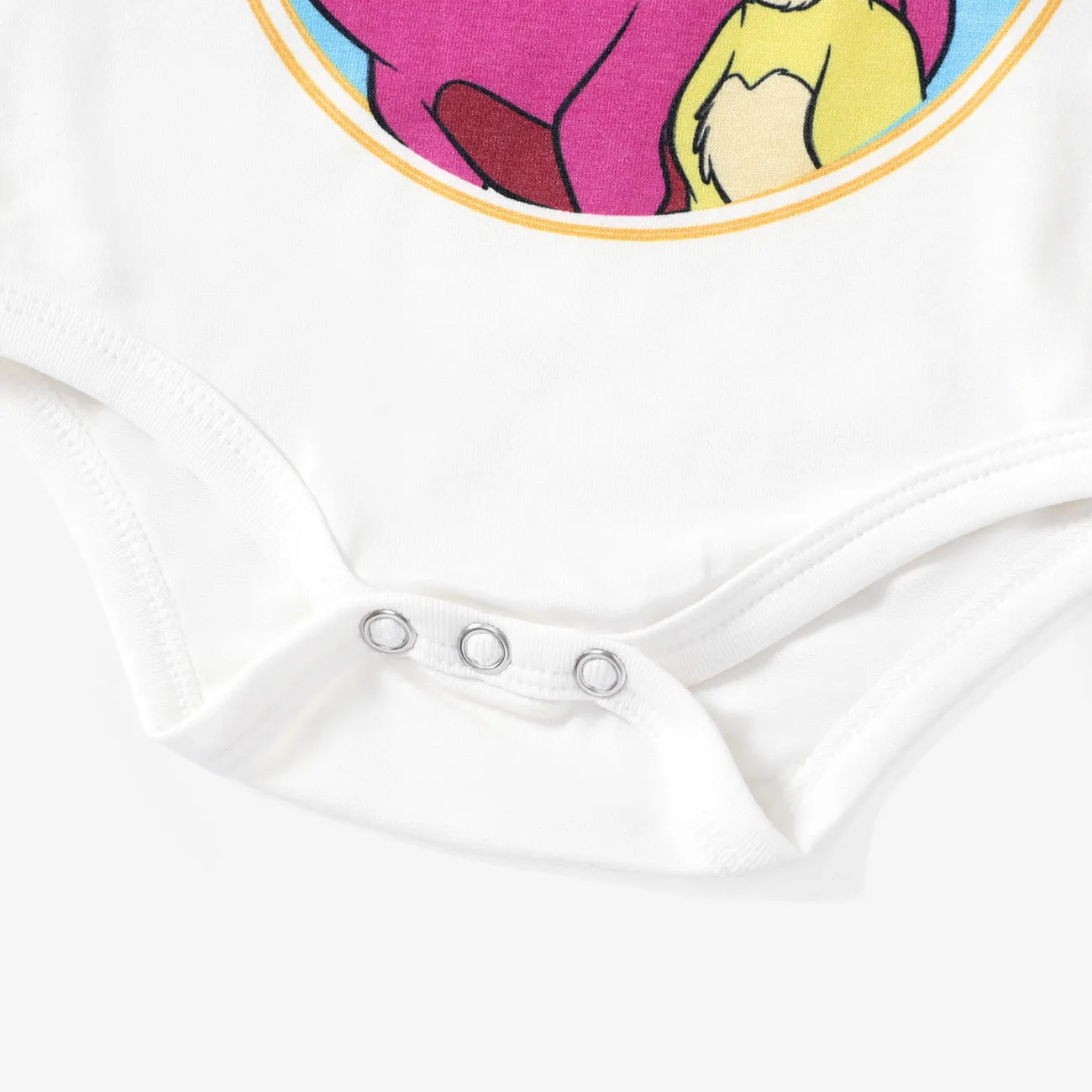 Disney Lion King Baby Boys Simba 2pcs Naia™ Character Print Short-sleeve Romper with Short Set White big image 1