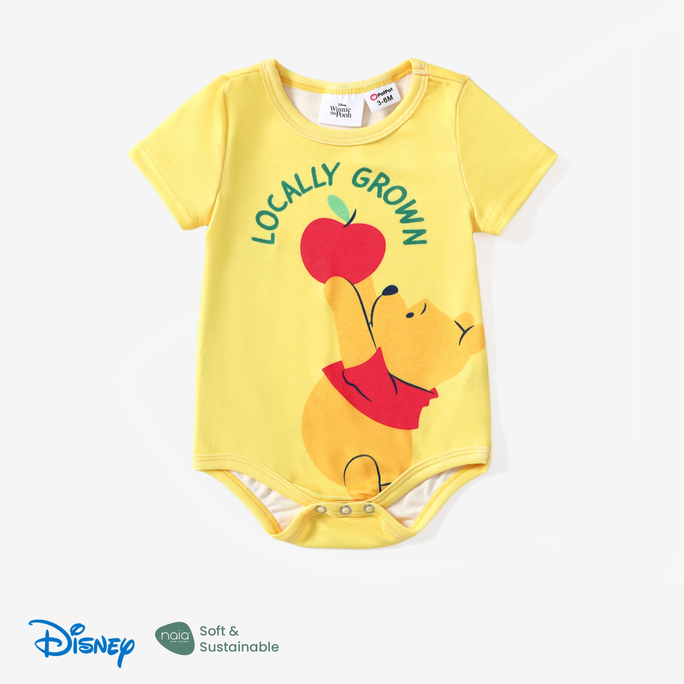 Disney Winnie the Pooh Baby Boys/Girls 1pc Naia™ Fun Character Fruit/Striped Print 短袖連體褲
