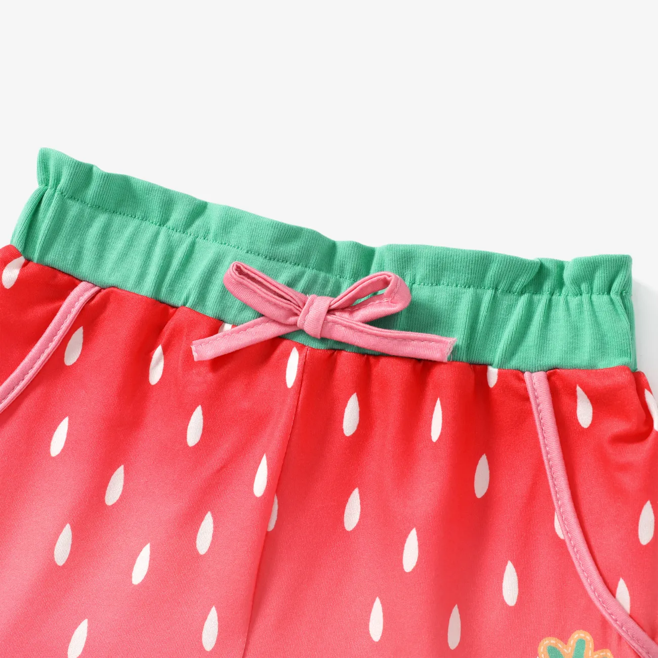 Peppa Pig Toddler Girls 2pcs Strawberry Character Print Flutter-sleeve Top with Shorts Set  Watermelonred big image 1