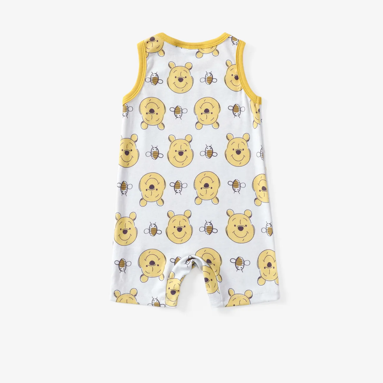 Disney Winnie the Pooh Baby Boys/Girls 1pc Naia™ Character All-over Print Short-sleeve Romper Yellow big image 1