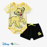 Disney Lion King Baby Boys Simba 2pcs Naia™ Character Print Short-sleeve Romper with Short Set Yellow